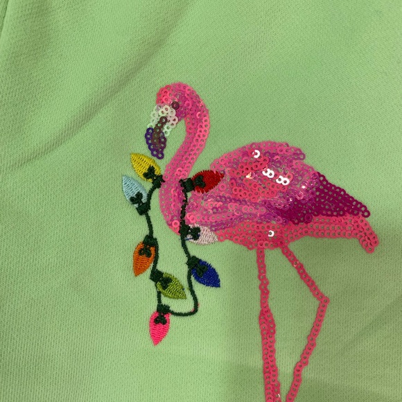 Queen of Sparkles Flamingo Embroidered Women's Shorts - Picture 4 of 12